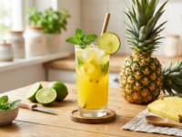 Suco de Abacaxi com Limão e Hortelã para Digestão Pesada - sucos para melhorar a digestão pesada
