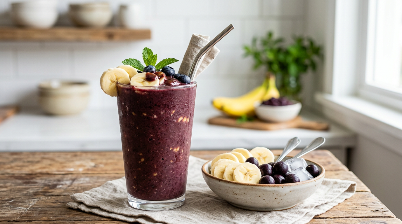 Sucos de Açaí com Banana Light: Receita Fácil