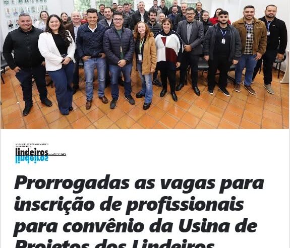 Inscrições da Usina de Projetos dos Lindeiros Prorrogadas ⚠️