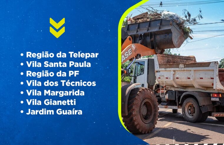 Recolha de entulho Guaira cronograma 15 a 18 de junho