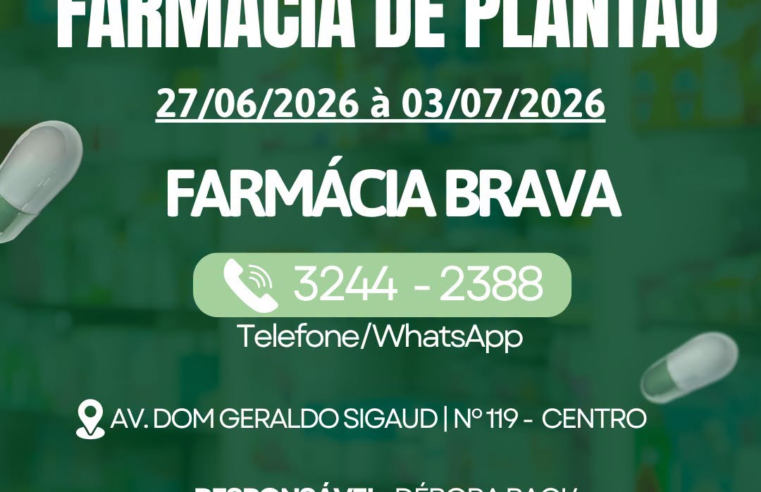 Farmácia de Plantão em Missal: 27 de Junho a 03 de Julho