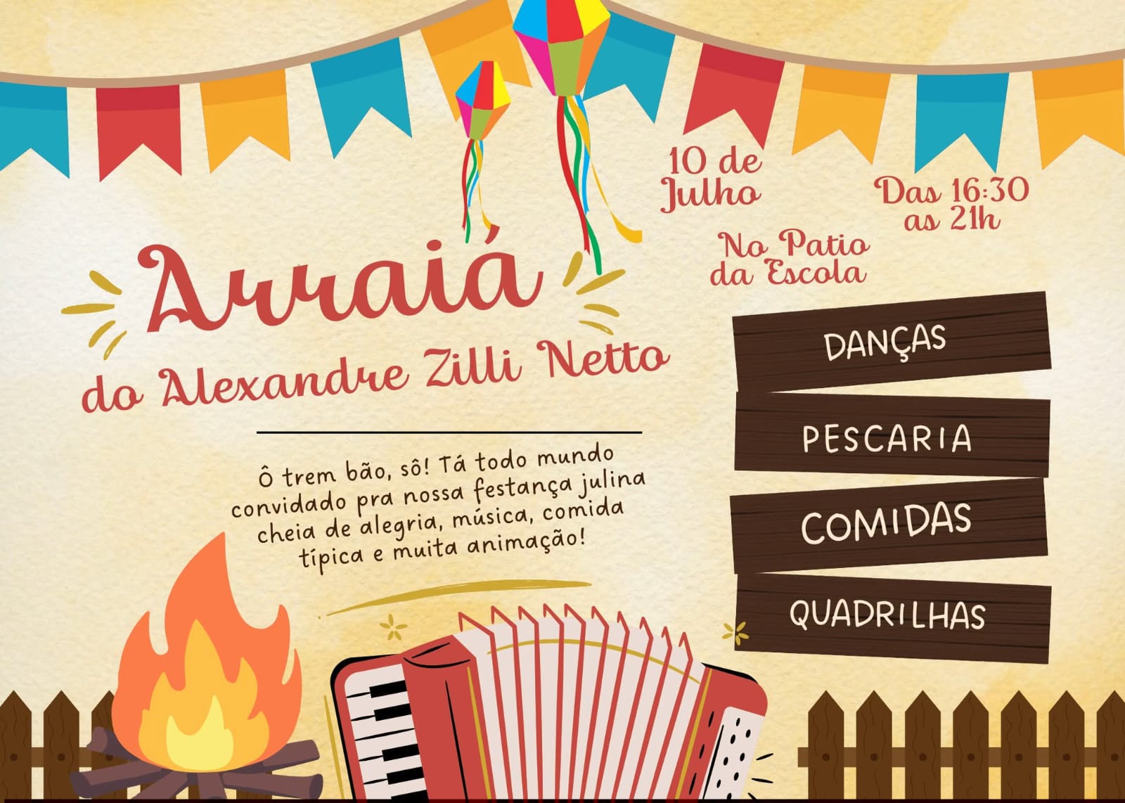 Arraiá na Escola Alexandre Zilli Netto