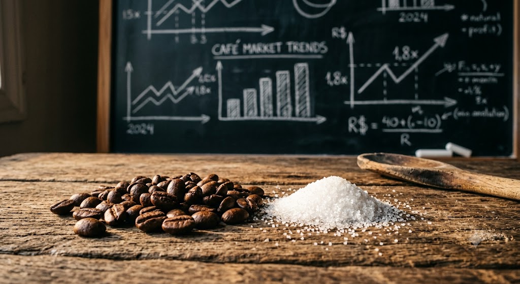 Cotação café e Açúcar: Arábica Cai e Cristal Sobe em SP