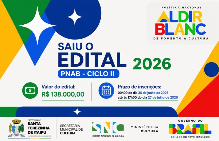Edital Aldir Blanc Santa Terezinha de Itaipu: Ciclo 2 Abre Inscrições