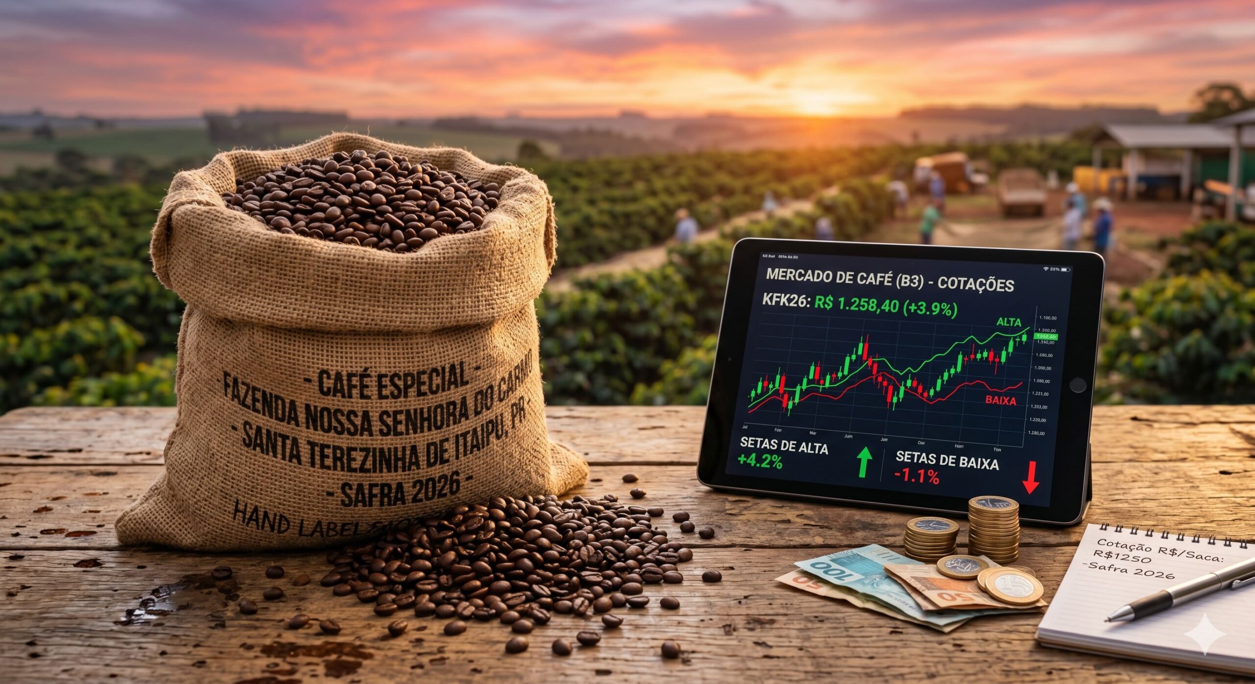 Preço do café hoje oscila: Arábica cai e Robusta sobe