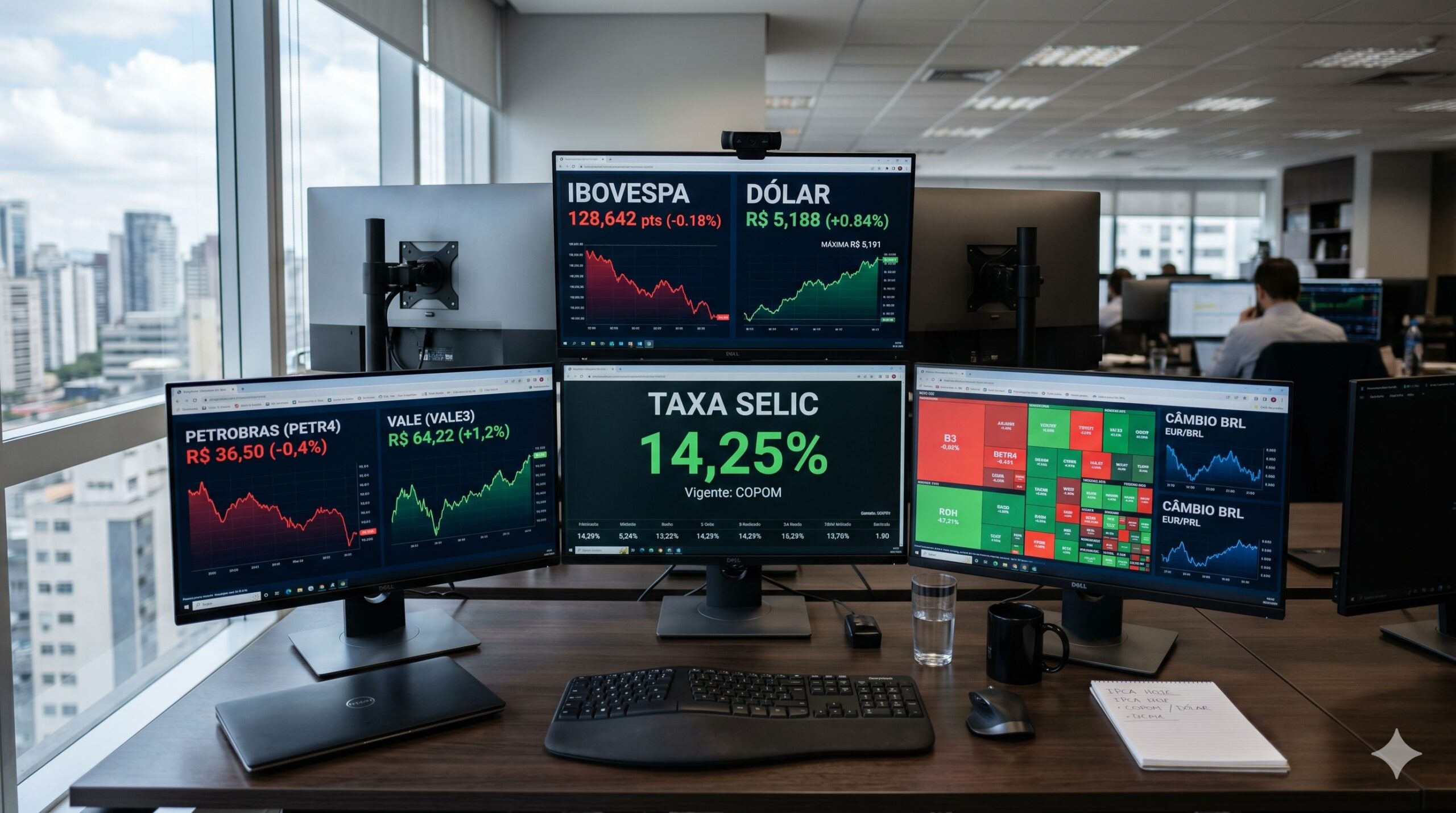 Notícias financeiras hoje: Selic cai, dólar a R$ 5,18 e Bolsa oscila