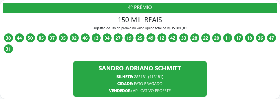 R$ 150 Mil no Proeste: Veja o Resultado do Sorteio de Hoje e Quem Ganhou em Pato Bragado 5 Screenshot 2026 06 07 at 12 19 04 Resultados – Proeste