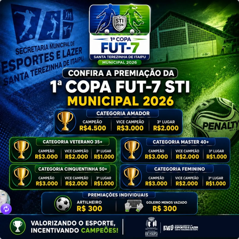 🏆 Premiação da 1ª Copa FUT-7 STI 2026 é anunciada