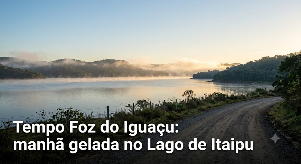 Tempo Foz do Iguaçu: manhã gelada no Lago de Itaipu