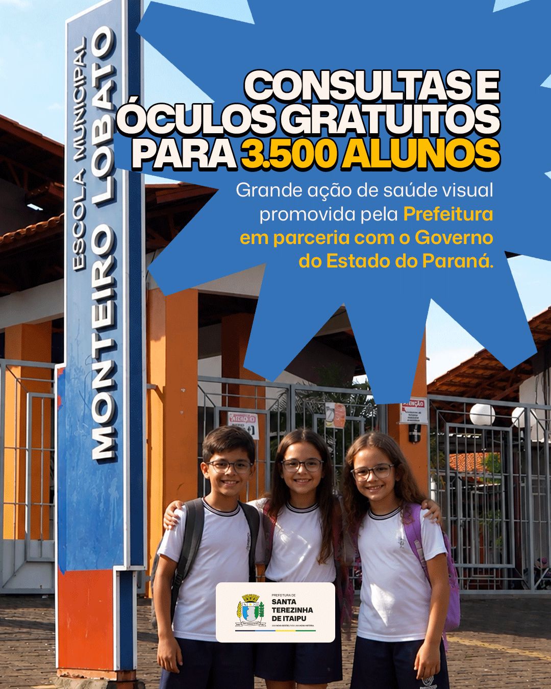 Exame de vista gratuito para alunos em Santa Terezinha