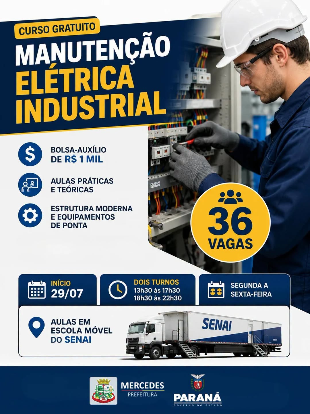 Senai abre 36 vagas para curso gratuito em Mercedes