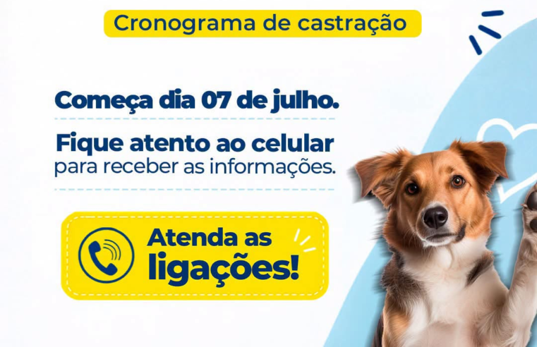 Cronograma de castração de cães em Mundo Novo começa terça-feira