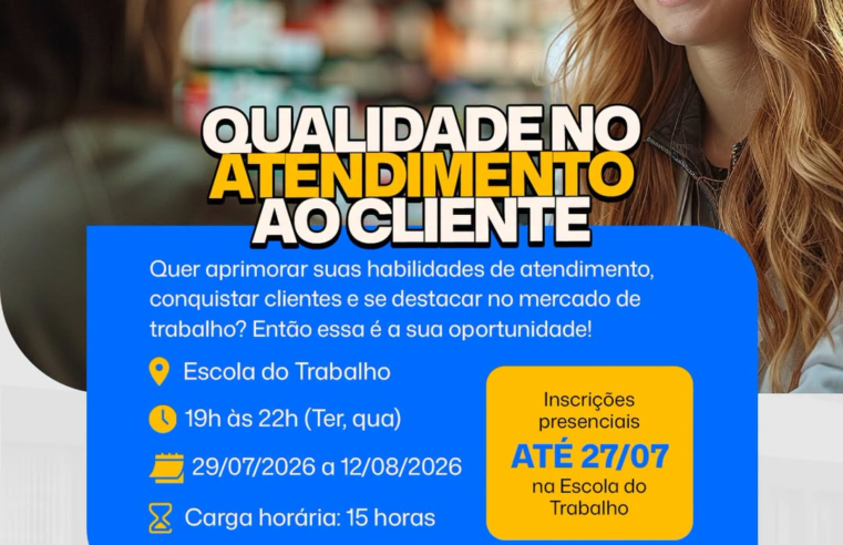 Curso gratuito de atendimento ao cliente em STI em julho