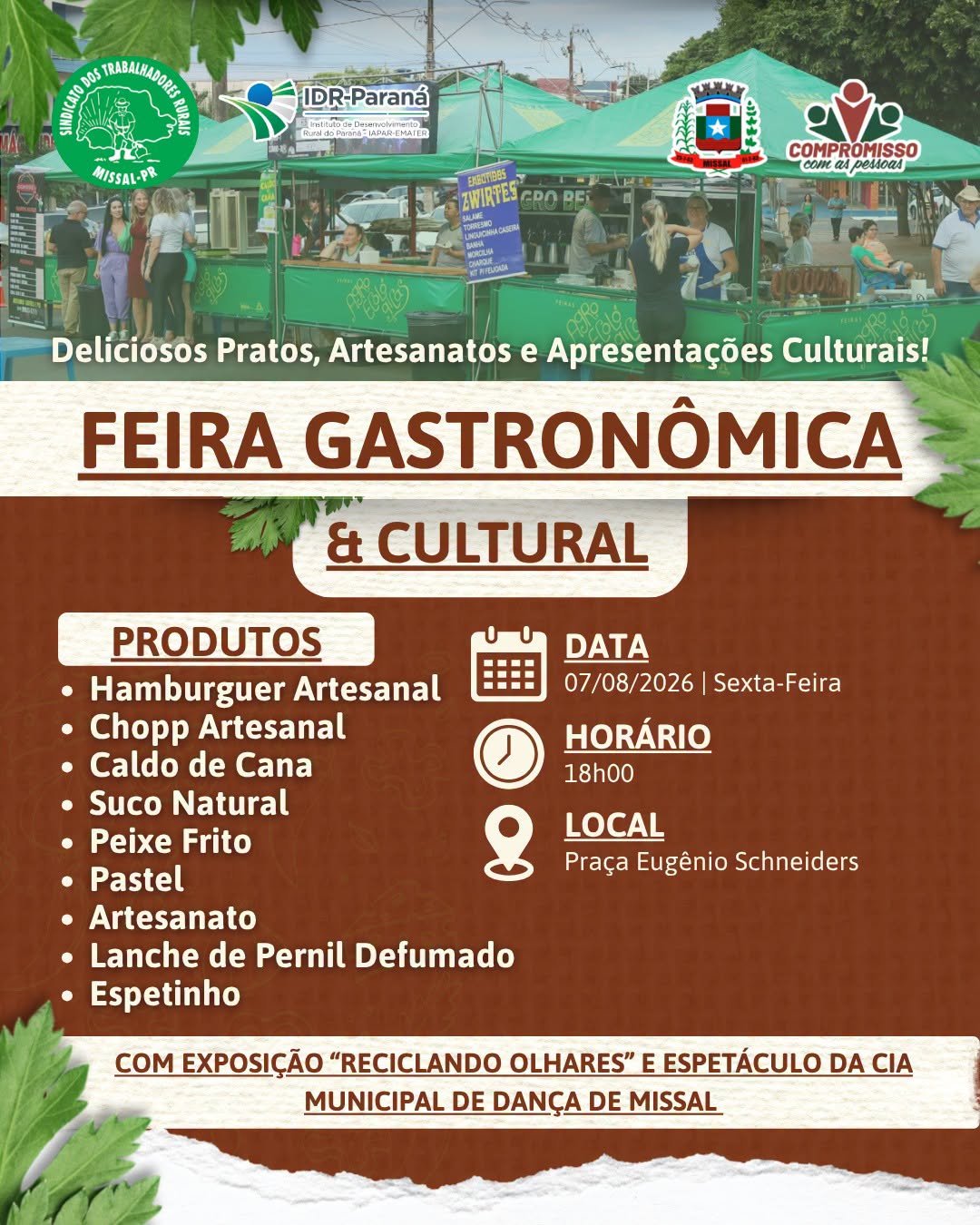 Feira Gastronômica de Missal volta em agosto com dança e exposição
