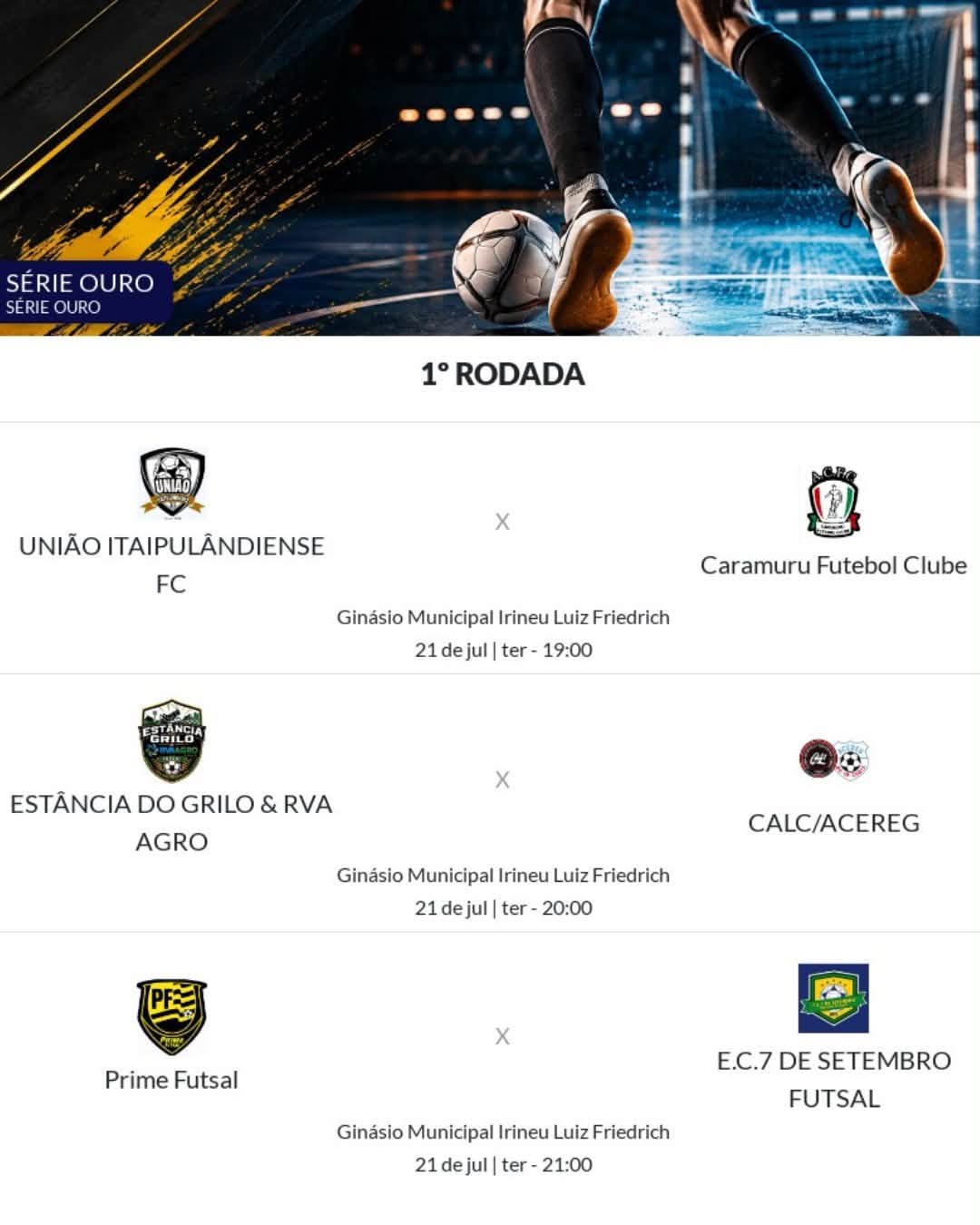 Futsal Itaipulândia 2026: datas e categorias do Municipal