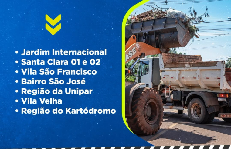 Recolha de entulho em Guaíra: bairros atendidos de 20 a 23 de julho