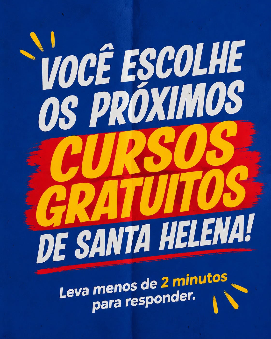 Vote nos próximos cursos gratuitos em Santa Helena via QR Code