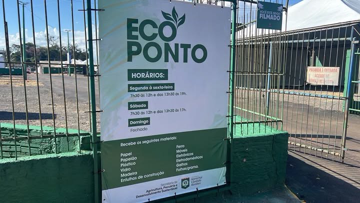 Ecoponto volta ao Parque de Exposições em Marechal Rondon