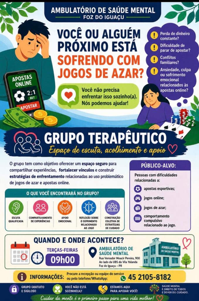 Grupo para vício em apostas começa em Foz do Iguaçu