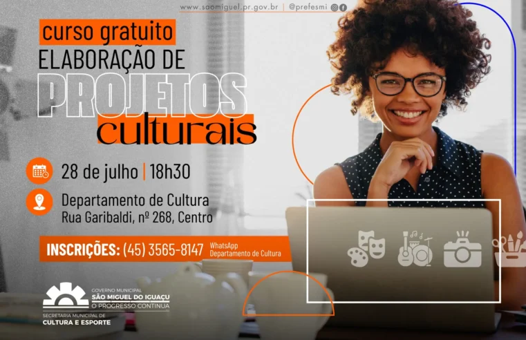 Curso gratuito de projetos culturais em São Miguel do Iguaçu
