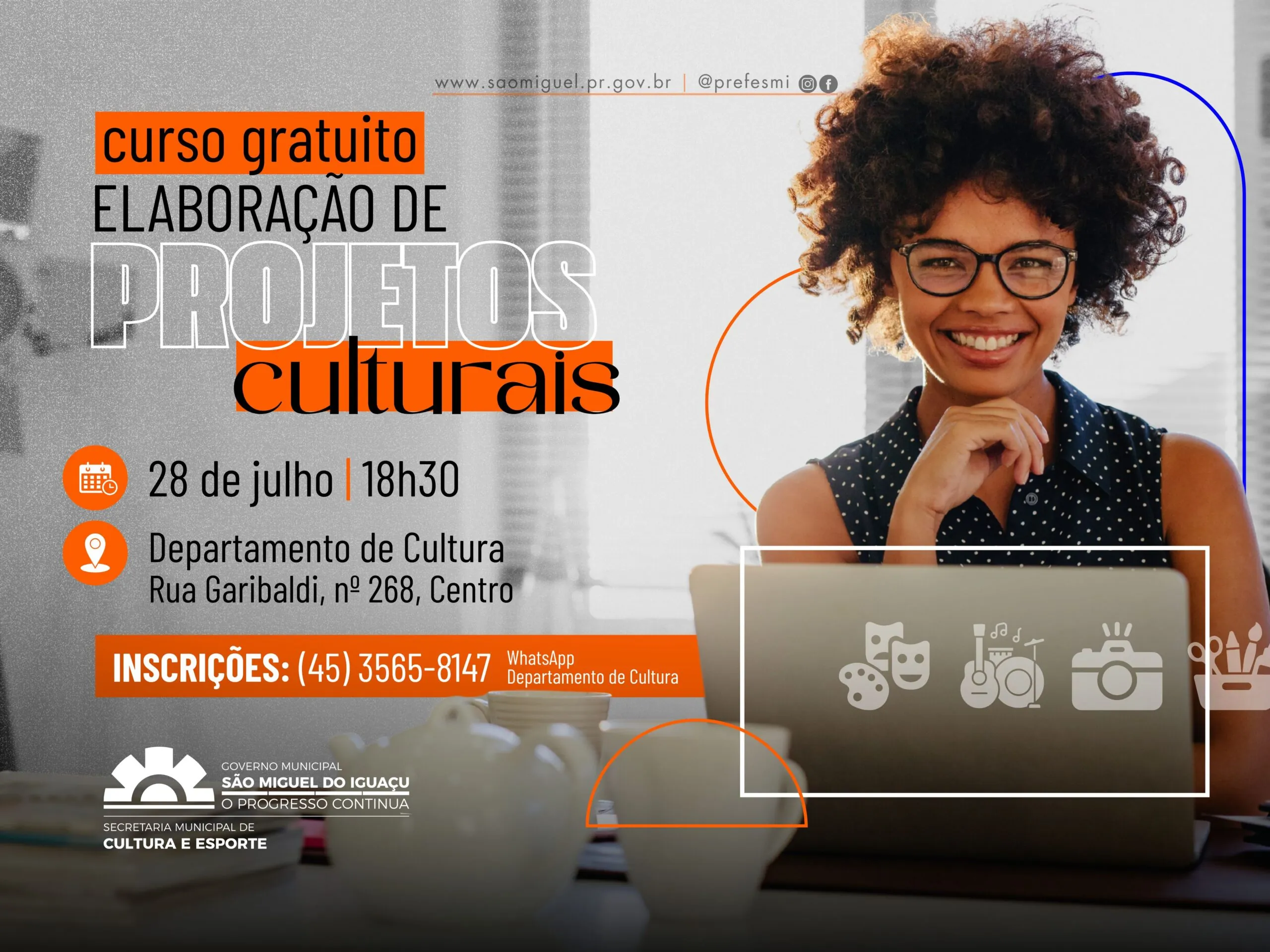 Curso gratuito de projetos culturais em São Miguel do Iguaçu
