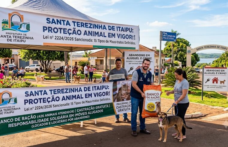 Lei nº 2224/2026 de Santa Terezinha de Itaipu: o que muda contra maus-tratos a animais