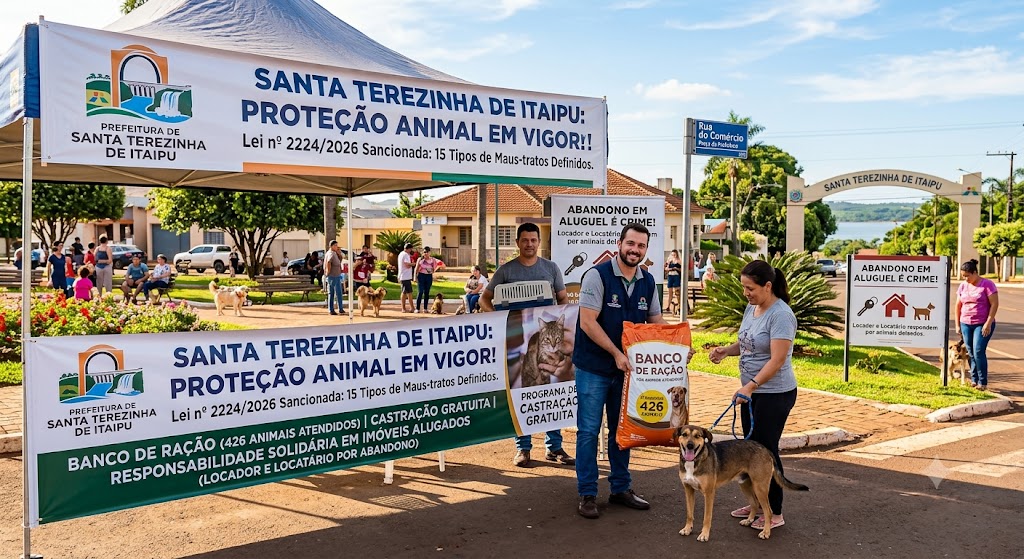 Lei nº 2224/2026 de Santa Terezinha de Itaipu: o que muda contra maus-tratos a animais