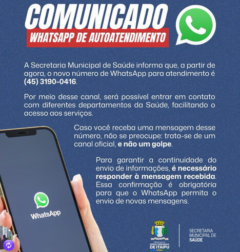 STI: Saúde lança novo WhatsApp de atendimento