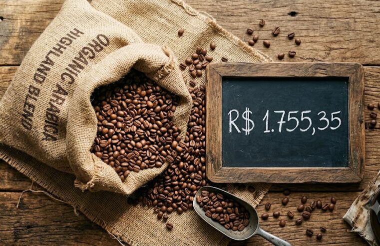 Preço do café arábica sobe 1,53% e saca chega a R$ 1.755 nesta quarta