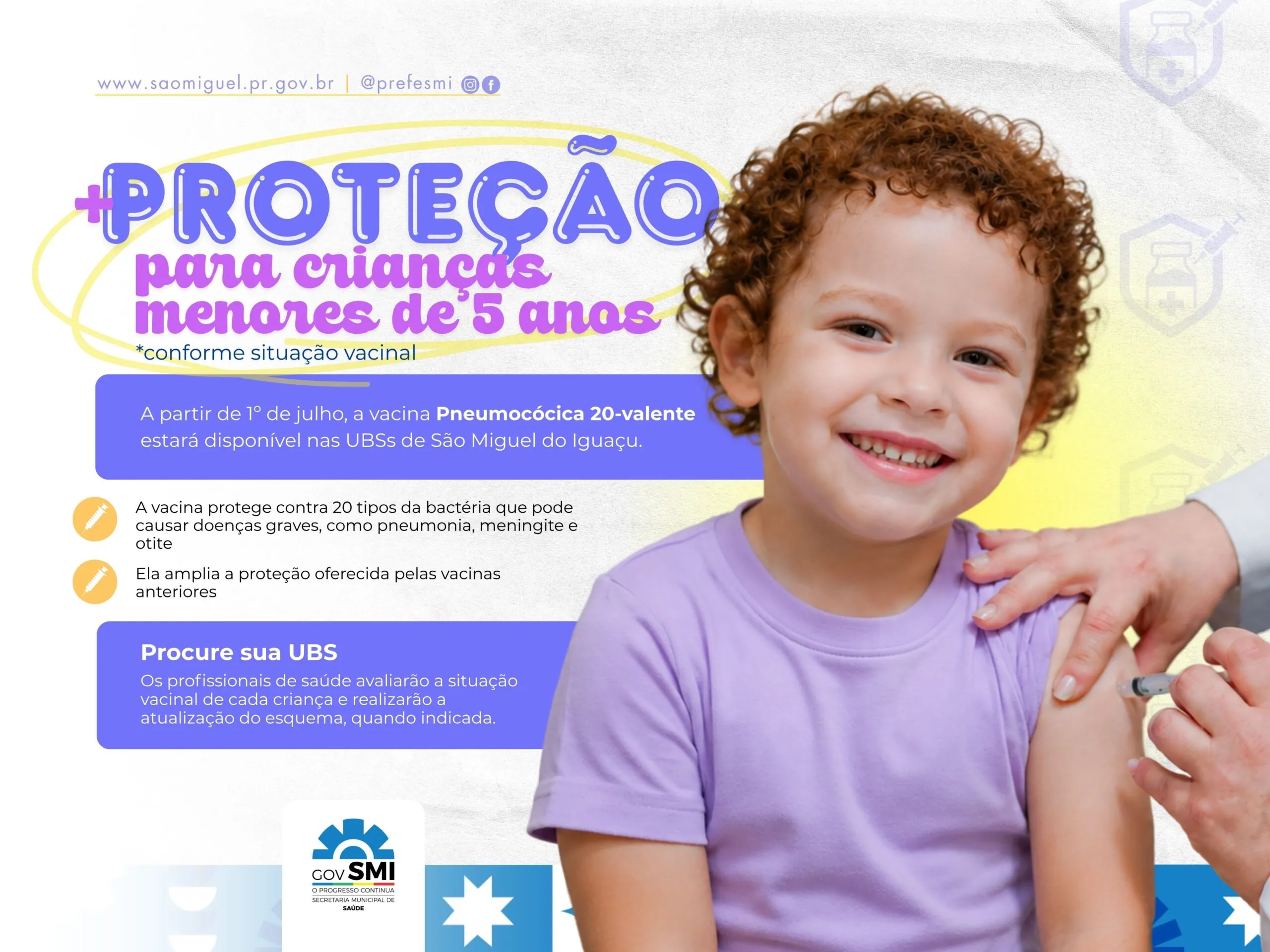 Vacina Pneumo 20 chega grátis às UBS de São Miguel