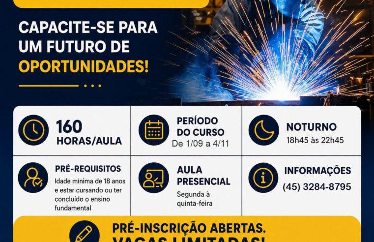 Curso de Soldador em Marechal Rondon: Senai Abre 20 Vagas