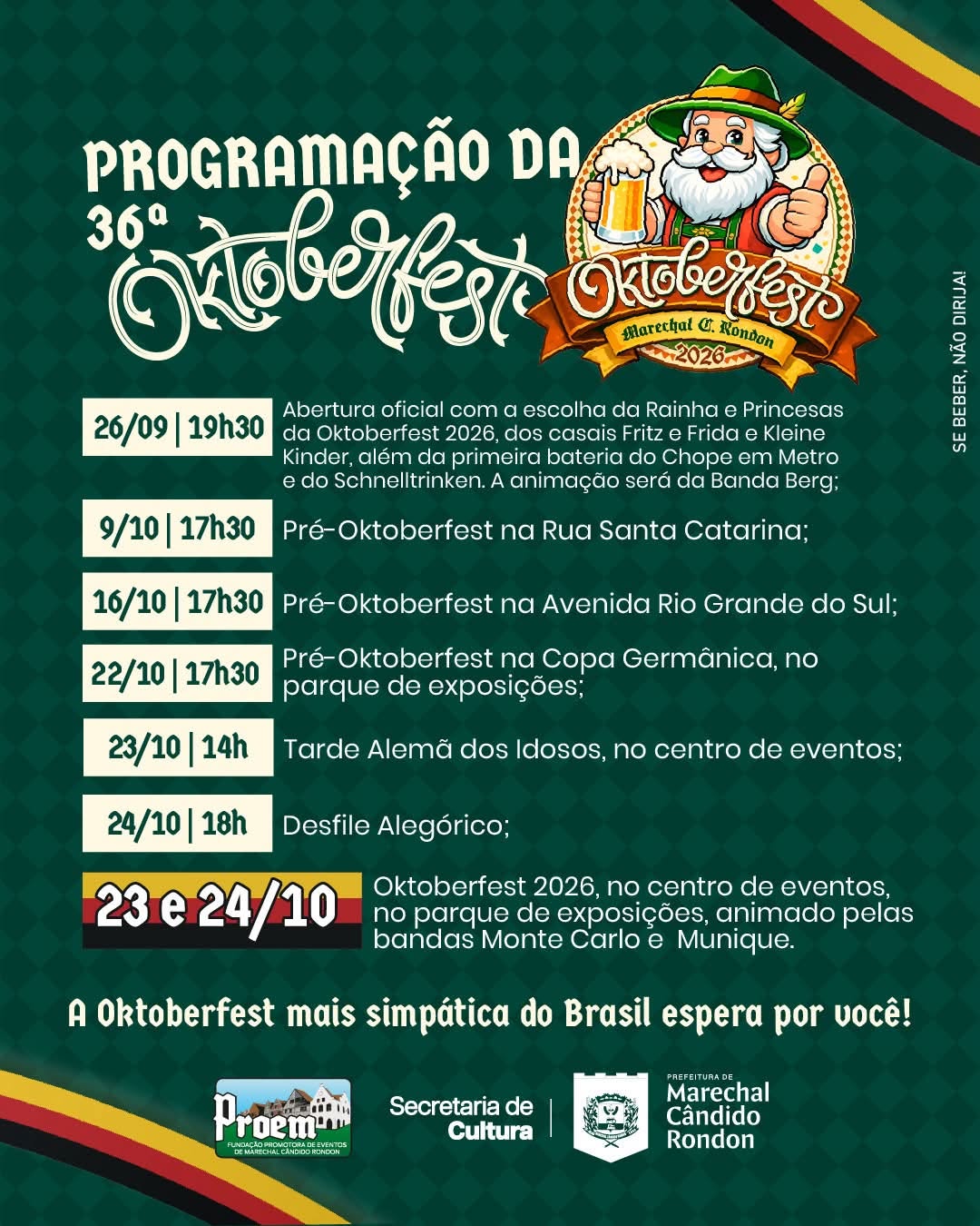 Programação Oktoberfest Marechal Cândido Rondon 2026