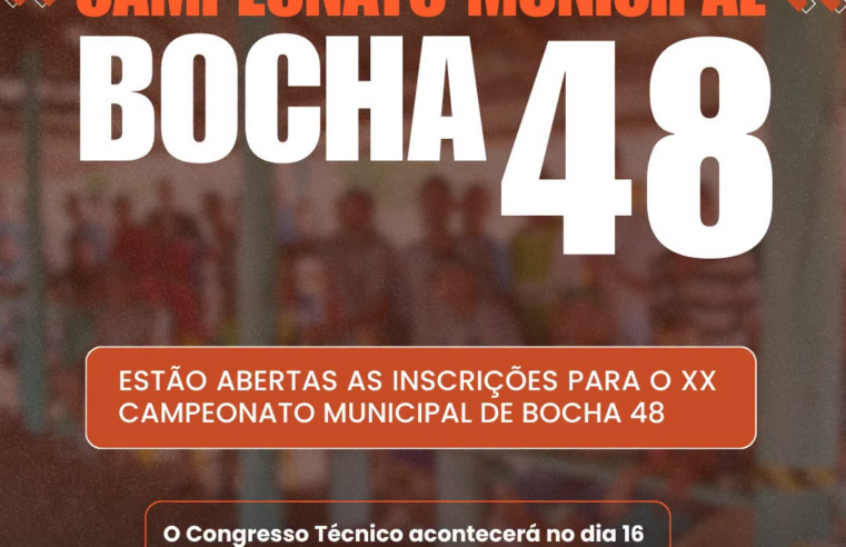 Campeonato de Bocha 48 em Itaipulândia Inscrições Abertas
