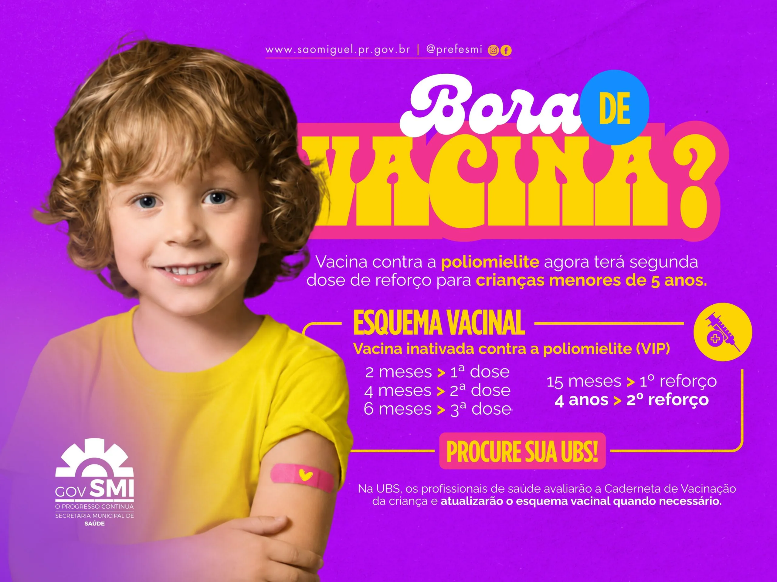 Reforço da Vacina Contra Poliomielite Inicia Segunda (03) em São Miguel