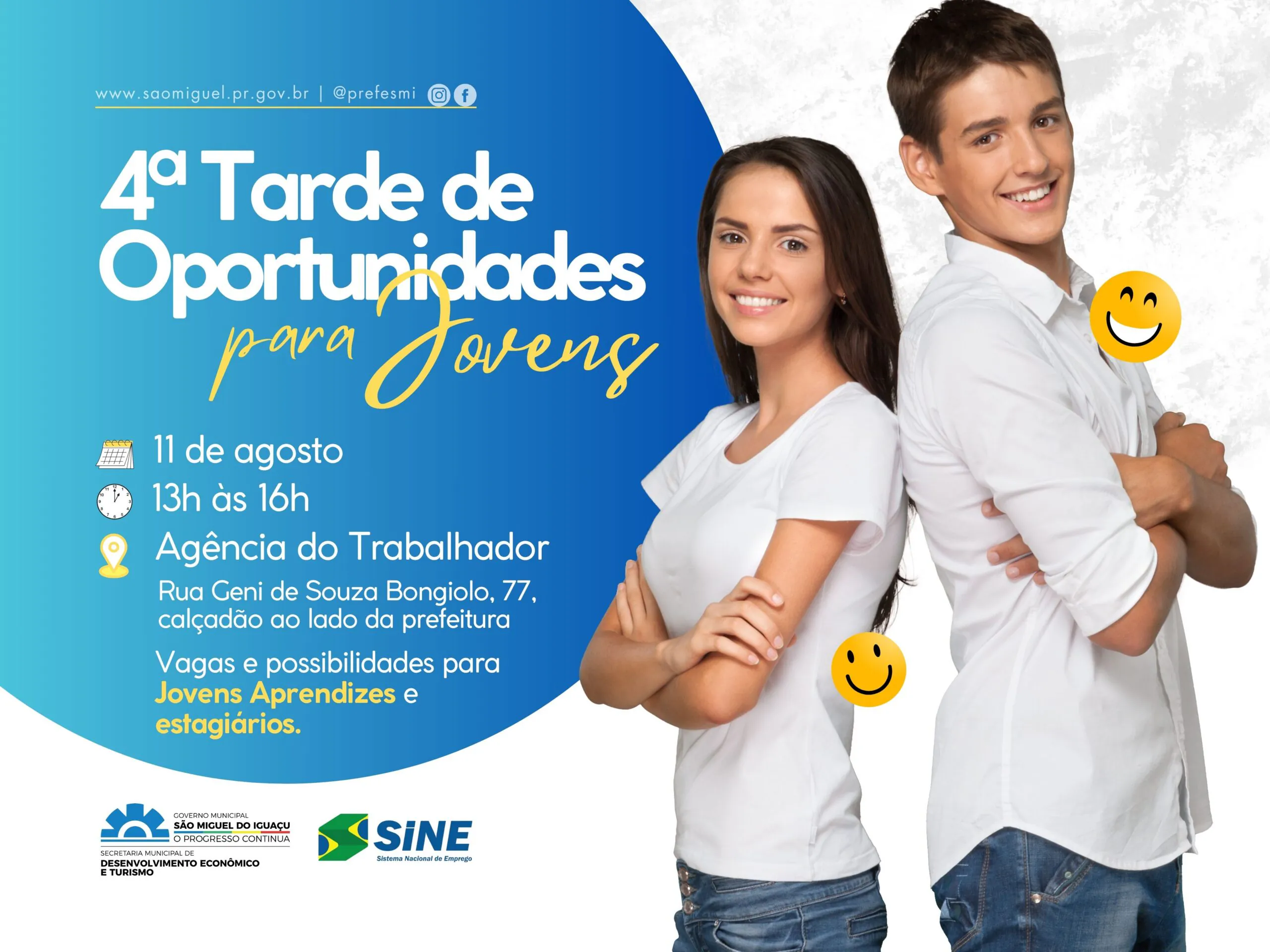 Tarde de Oportunidades Jovem Tem 30 Vagas em São Miguel