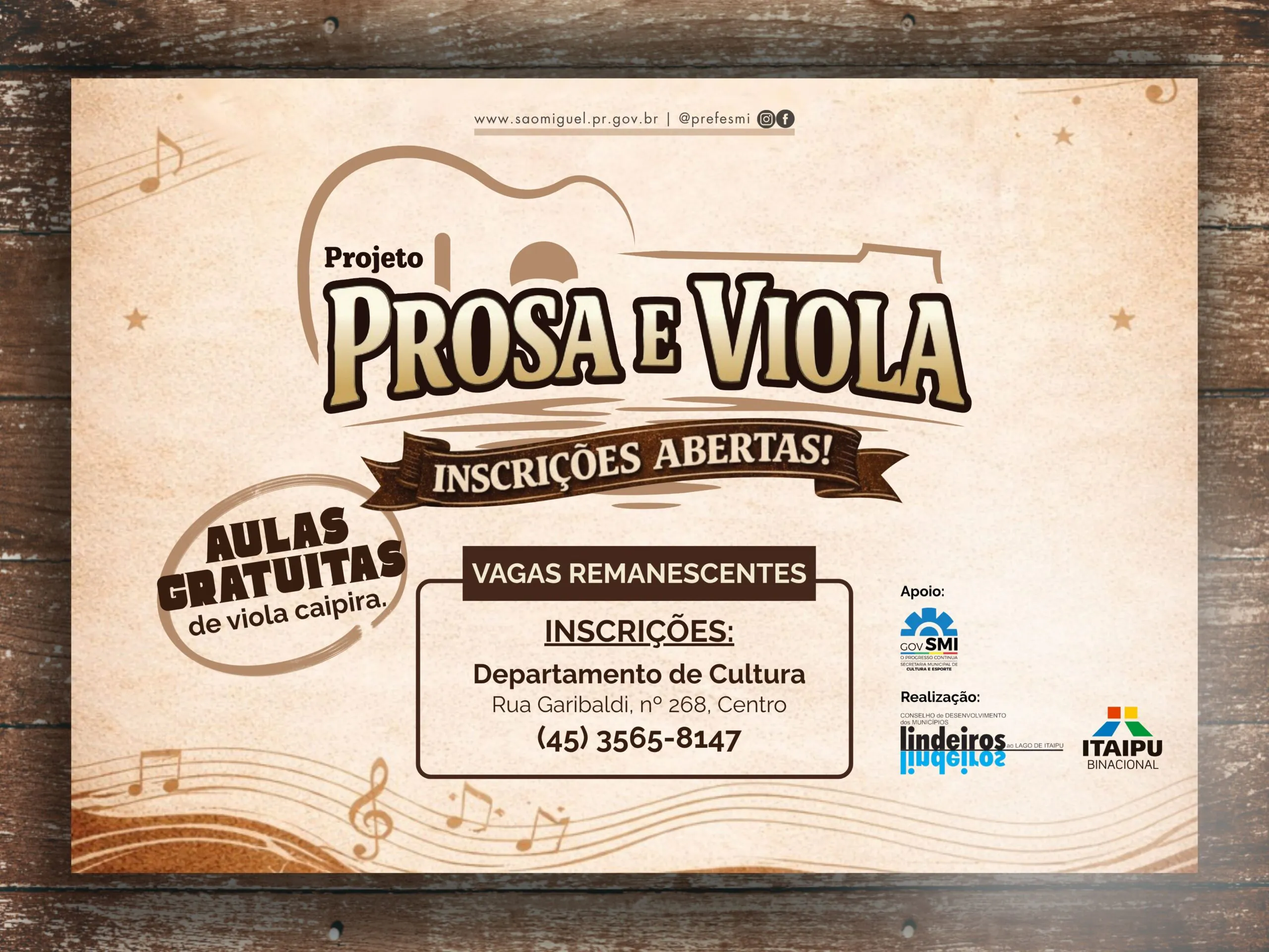 Vagas Para Aulas de Viola Caipira em São Miguel do Iguaçu