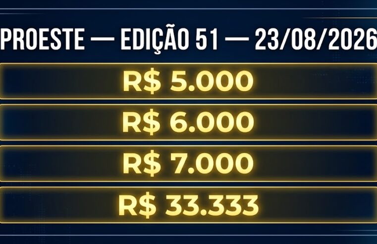 Resultado Proeste Edição 51: números sorteados em 23/08/2026