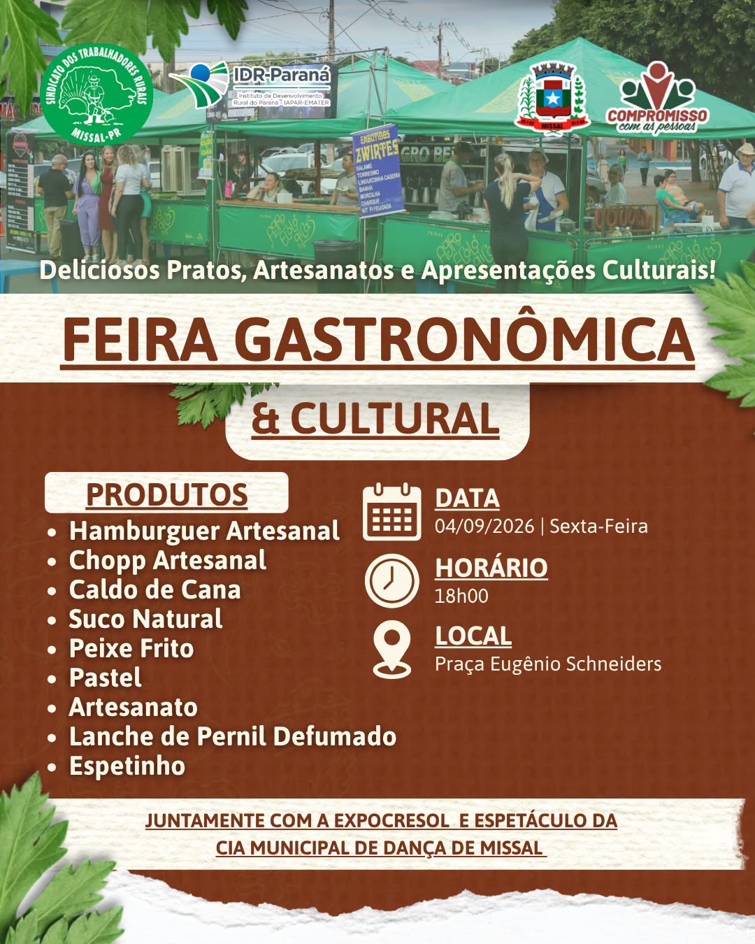 Feira Gastronômica de Missal acontece nesta sexta