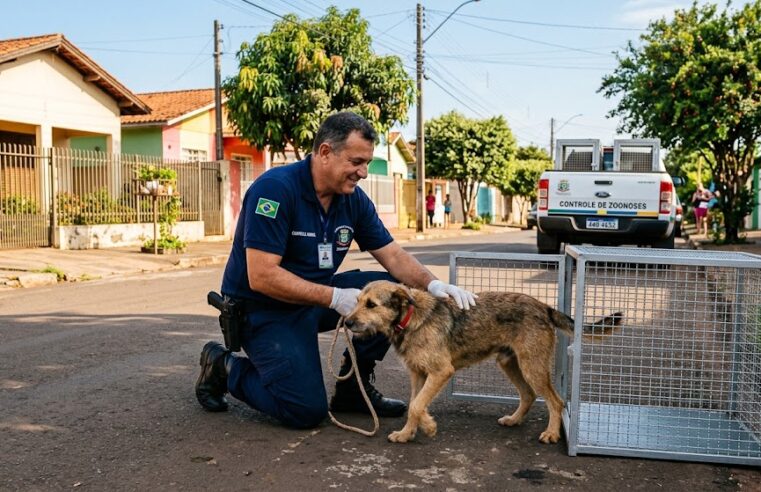 Cães soltos em Santa Terezinha de Itaipu: vídeo na praça viraliza e projeto fica na gaveta